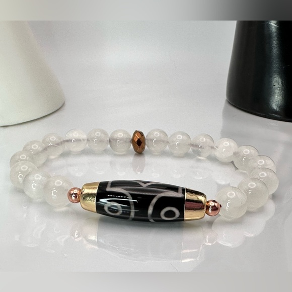 SOUL PURIFIER SELENITE NATURAL STONES BRACELET size 7” - Picture 4 of 10